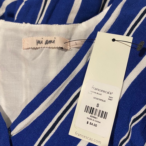 NWT Francesca’s Stripe Jumpsuit - Picture 2 of 5